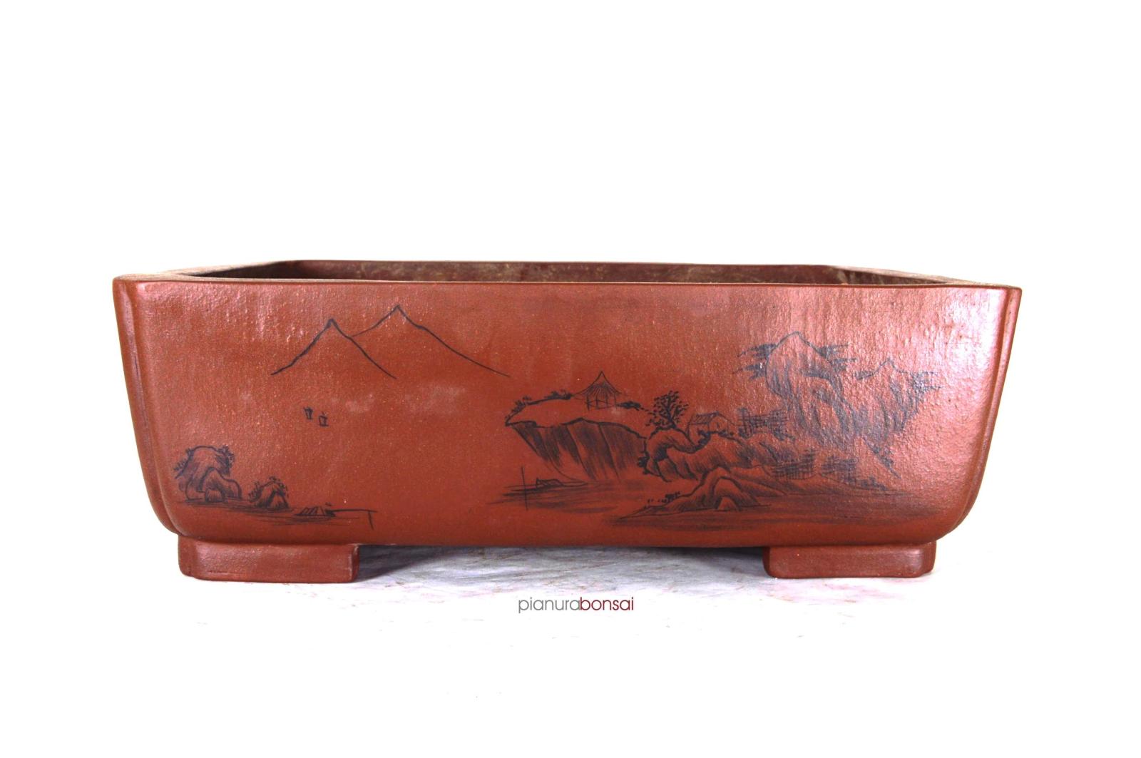 DIYOMR Vaso Per Bonsai In Finto Legno Cemento – 11.9x9.9x8.9 Cm, Con Foro Di Drenaggio, Per Piante Grasse E Cactus